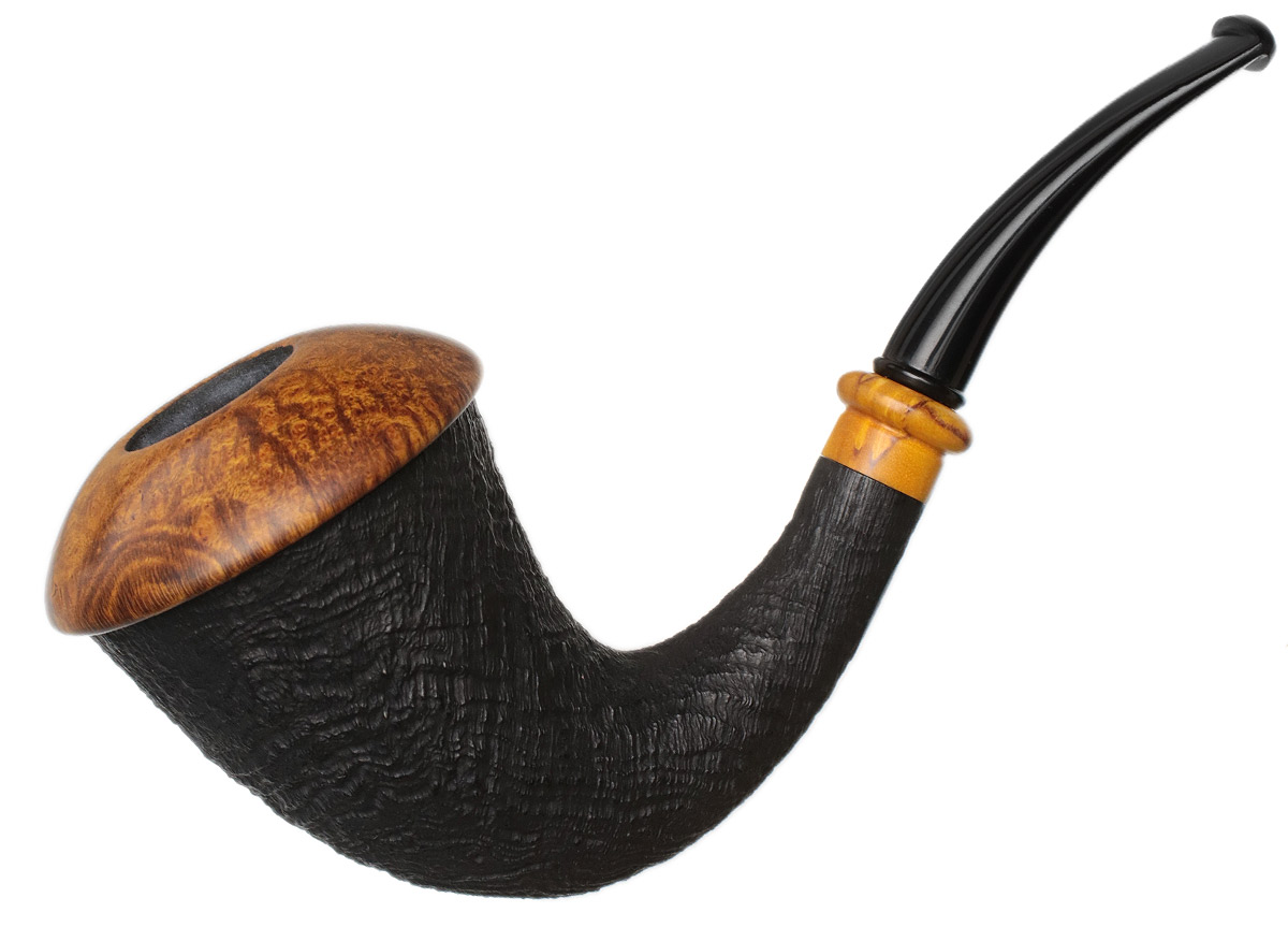 Il Duca Partially Sandblasted Calabash with Masur Birch (D)