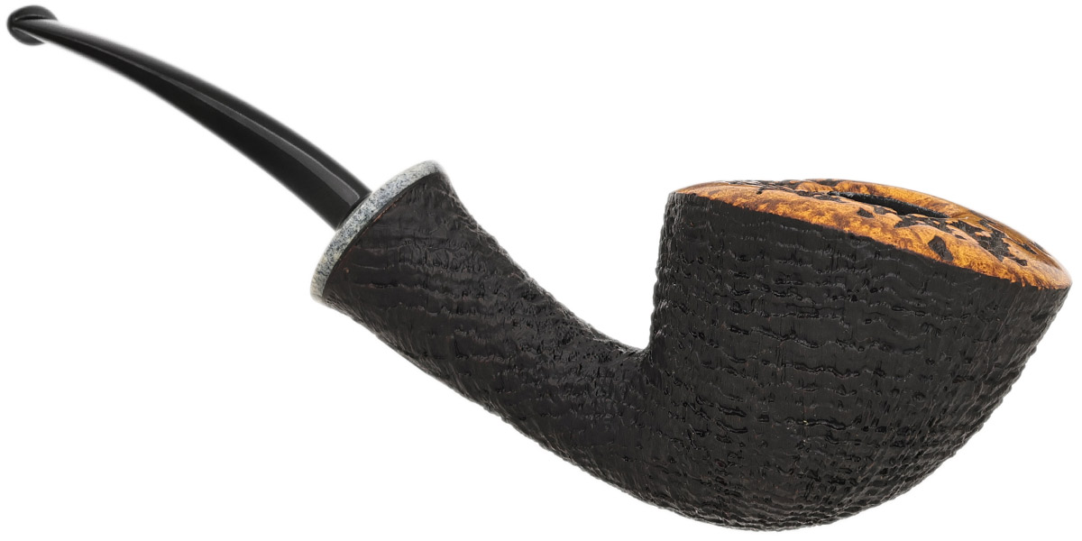 Il Duca Partially Sandblasted Bent Dublin with Giraffe Bone (B)