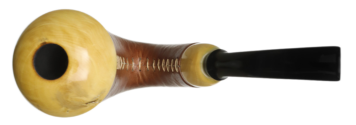 Adam Davidson Leather Calabash with Boxwood and Gold