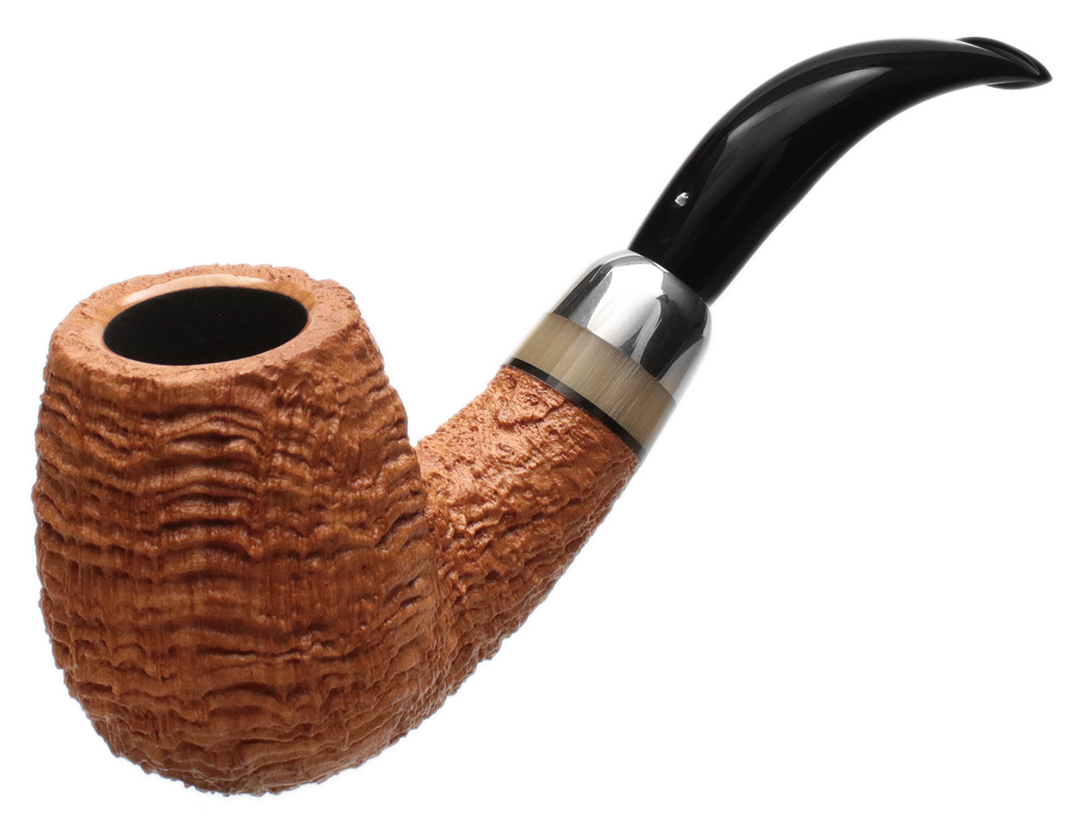 Michael Parks Sandblasted Bent Brandy with Titanium and Horn (V.20)