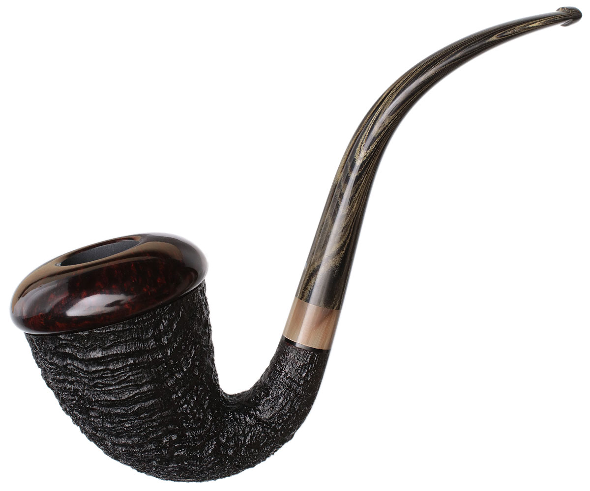 Michael Parks Partially Sandblasted Calabash with Horn (VI.20)