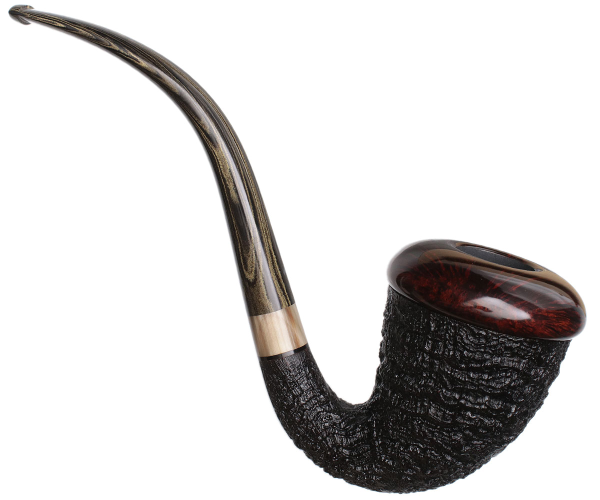 Michael Parks Partially Sandblasted Calabash with Horn (VI.20)
