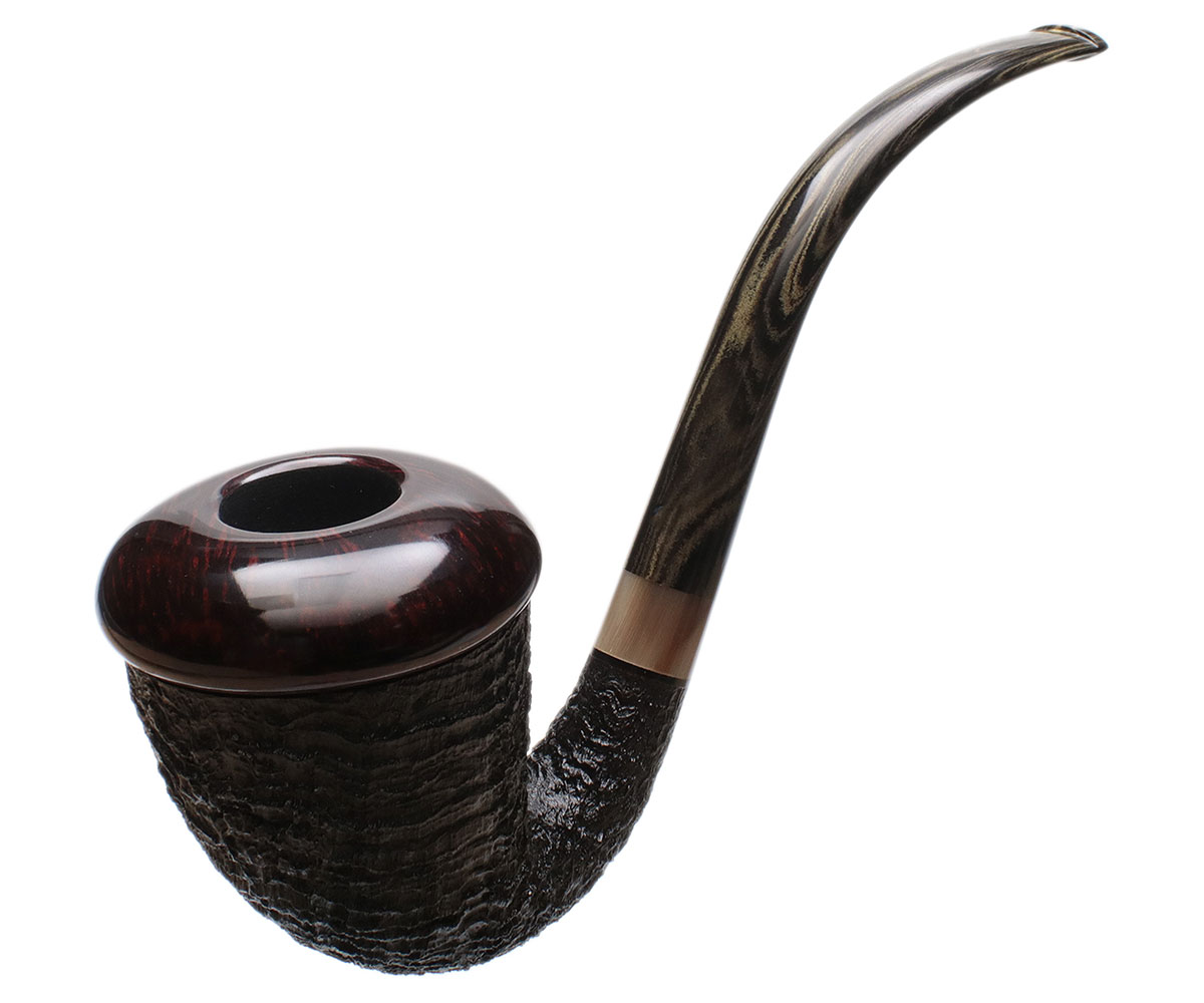 Michael Parks Partially Sandblasted Calabash with Horn (VI.20)