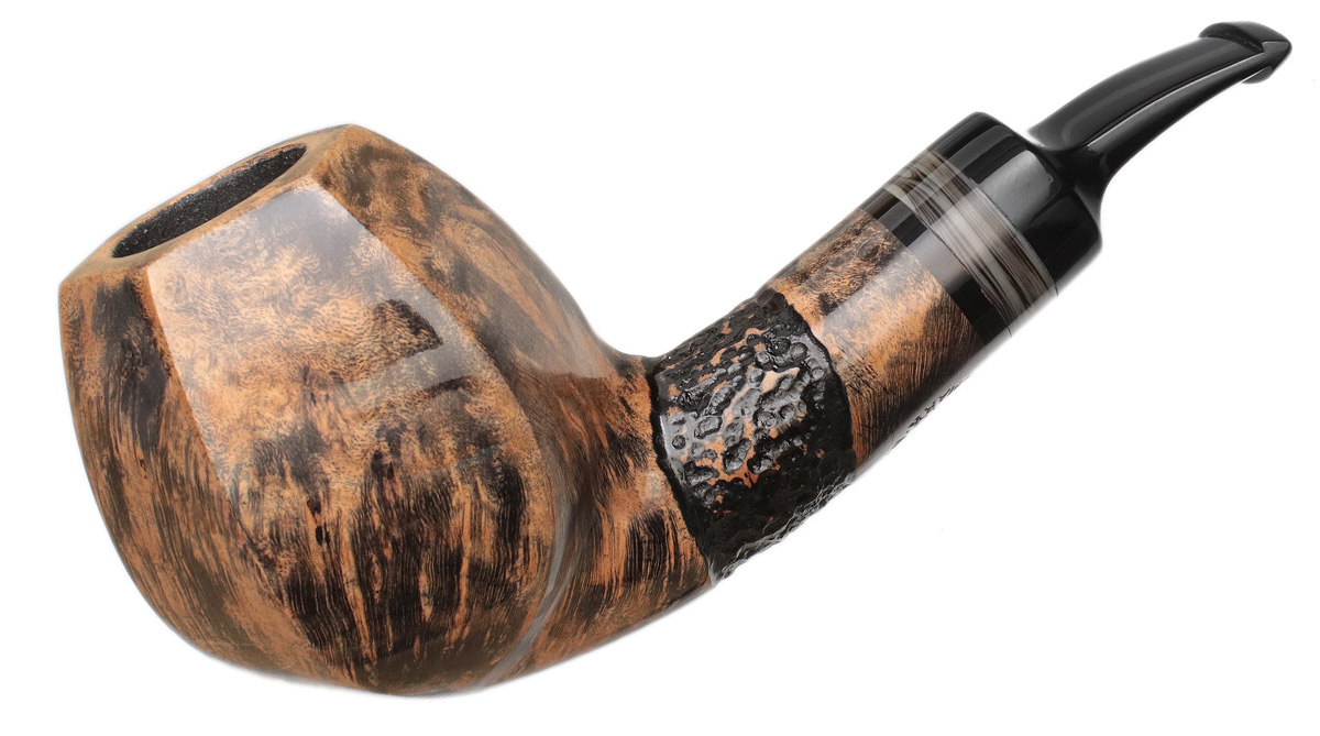 Nørding Hunting Pipe Partially Rusticated White Rhino (2019) Tobacco Pipe