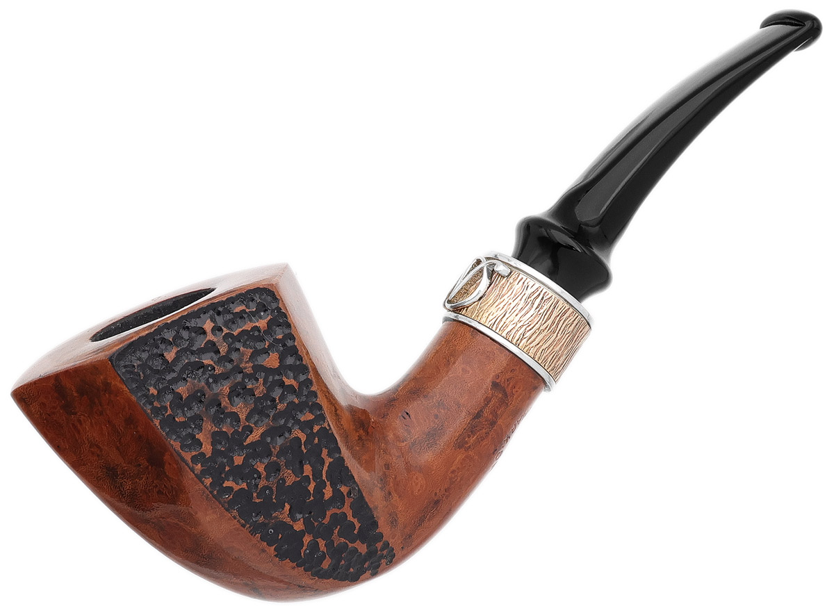 Spinner Partially Rusticated Paneled Bent Dublin (B) Tobacco Pipe
