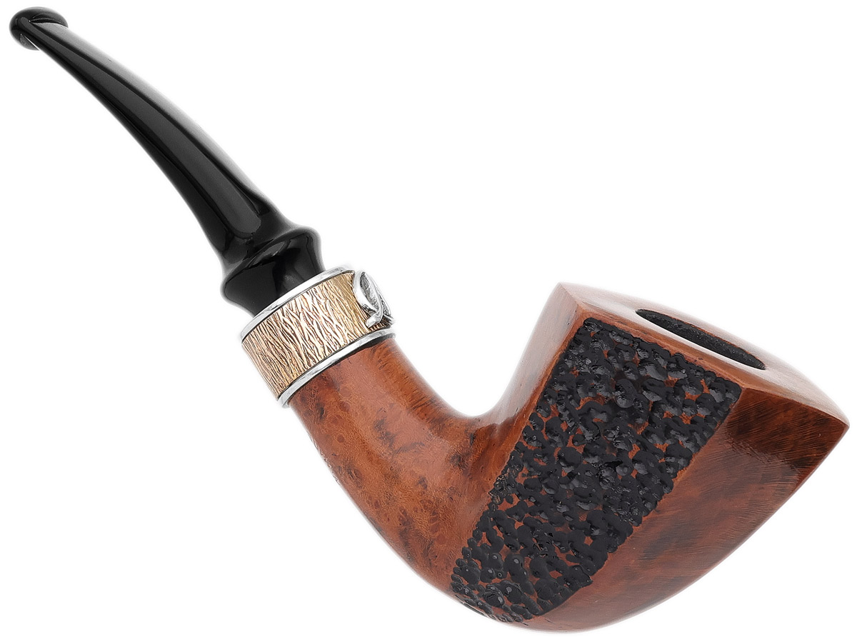 tobacco spinner Spinner Partially Rusticated Paneled Bent Dublin (B) Tobacco Pipe