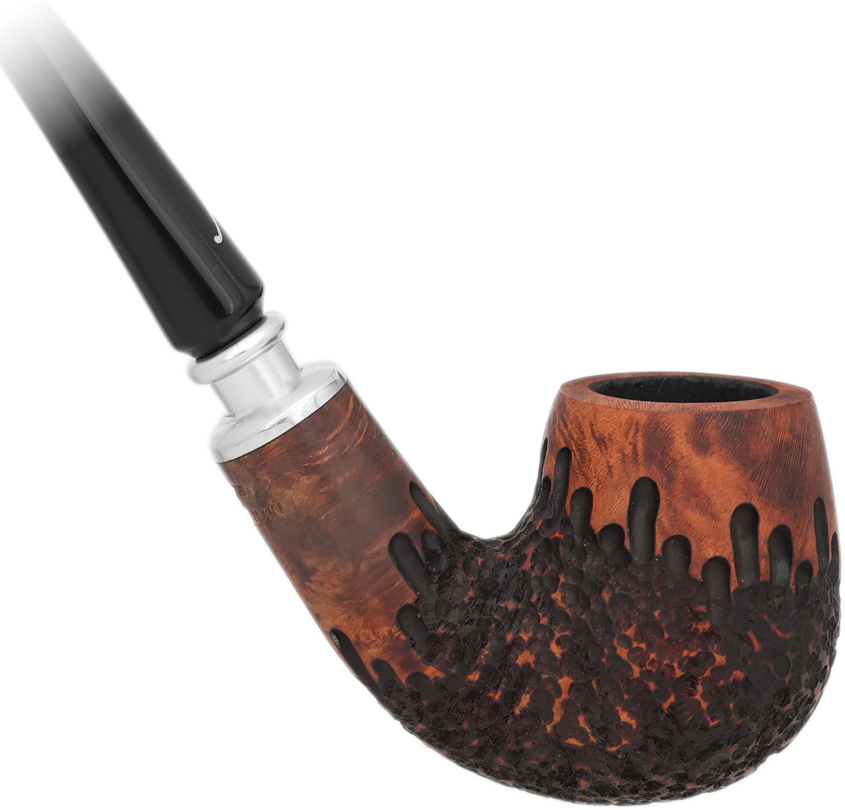 Nording Partially Rusticated Bent Billiard Churchwarden Spigot