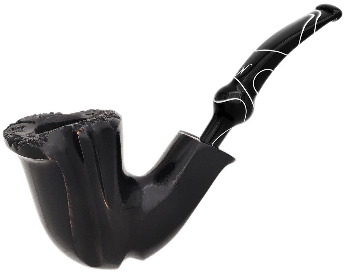 freehand tobacco pipe Black Smooth Freehand Tobacco Pipe