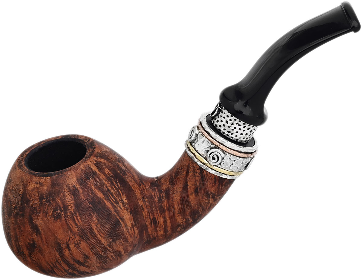 Double Silver Bent Apple (1) Tobacco Pipe