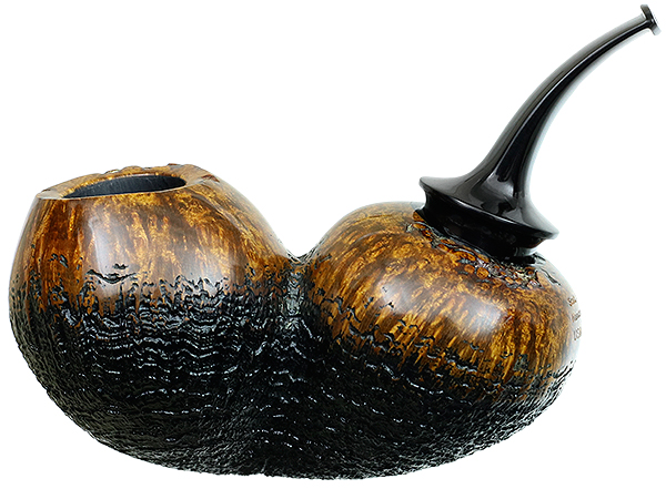 Scott Klein Partially Sandblasted Bent Apple Reverse Calabash