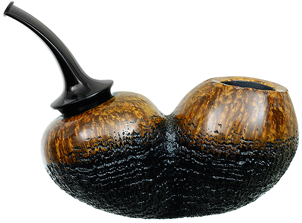 Scott Klein Partially Sandblasted Bent Apple Reverse Calabash