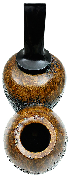 Scott Klein Partially Sandblasted Bent Apple Reverse Calabash