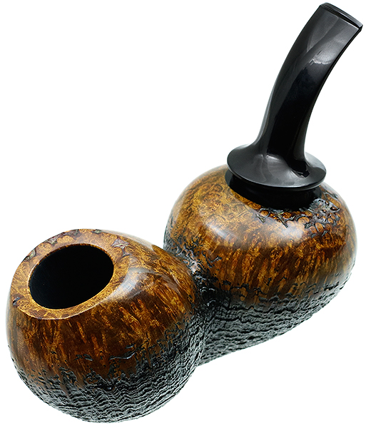 Scott Klein Partially Sandblasted Bent Apple Reverse Calabash