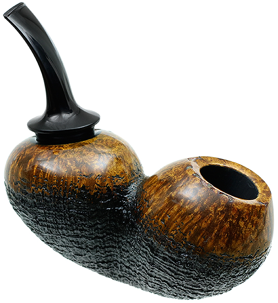 Scott Klein Partially Sandblasted Bent Apple Reverse Calabash