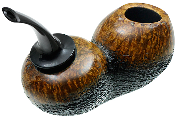 Scott Klein Partially Sandblasted Bent Apple Reverse Calabash