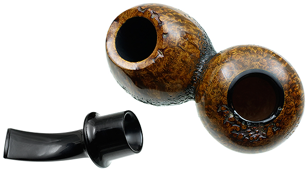 Scott Klein Partially Sandblasted Bent Apple Reverse Calabash
