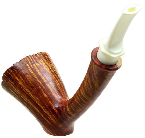 Pete Prevost Smooth Long Shank Sitter with Amboyna Burl and Bakelite