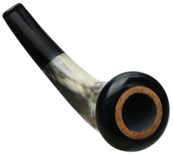 Pete Prevost Smooth Horn Calabash with Meerschaum and Ebonite (with Extra Briar Bowl)
