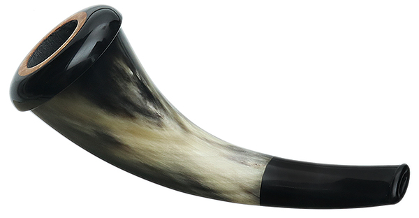 Pete Prevost Smooth Horn Calabash with Meerschaum and Ebonite (with Extra Briar Bowl)