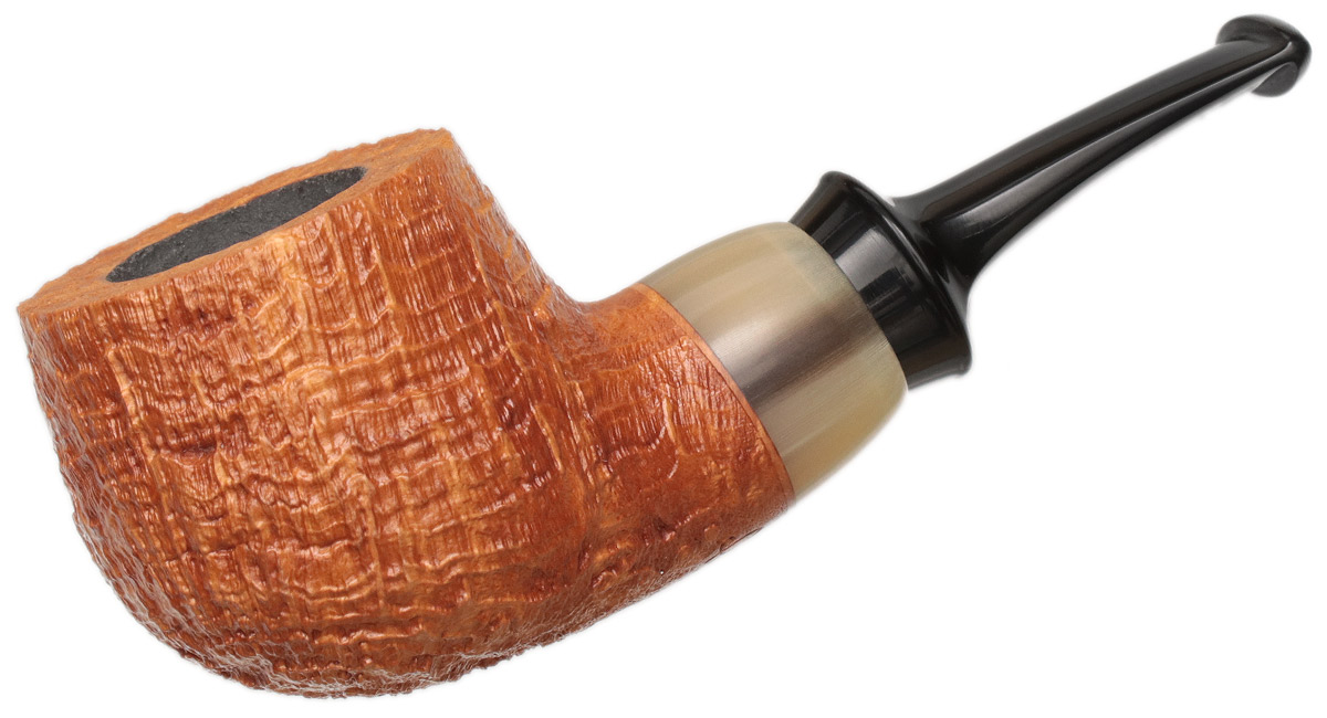 Pete Prevost Sandblasted Bent Pot with Horn
