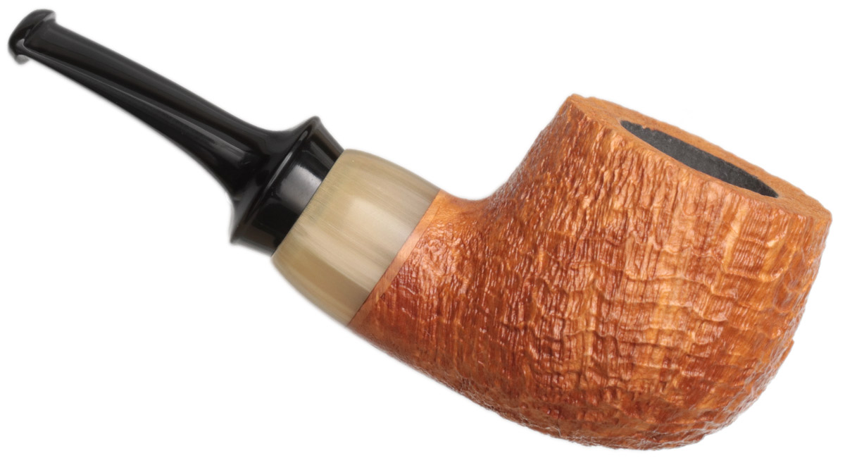 Pete Prevost Sandblasted Bent Pot with Horn