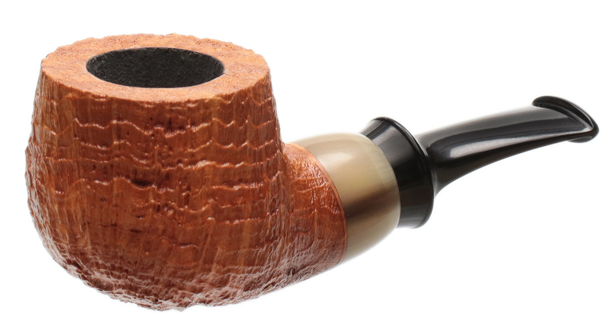 Pete Prevost Sandblasted Bent Pot with Horn