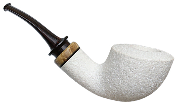 Gabriele Sandblasted Meerschaum Bent Dublin with Box Elder