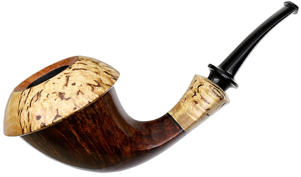 Chris Asteriou Smooth Calabash with Curly Birch (55/17)