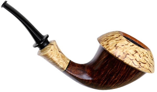 Chris Asteriou Smooth Calabash with Curly Birch (55/17)