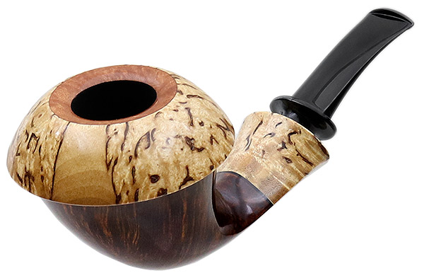 Chris Asteriou Smooth Calabash with Curly Birch (55/17)