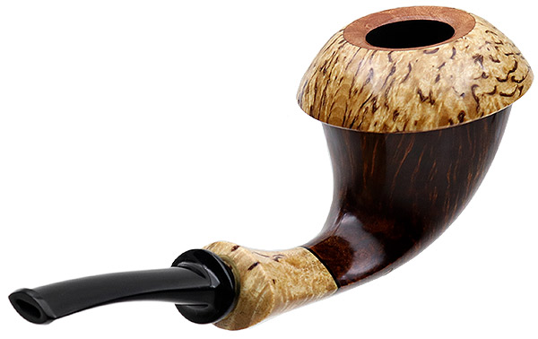 Chris Asteriou Smooth Calabash with Curly Birch (55/17)