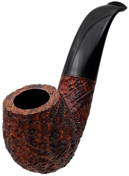 Chris Asteriou Sandblasted Strawberry Wood Bent Billiard (51/17)