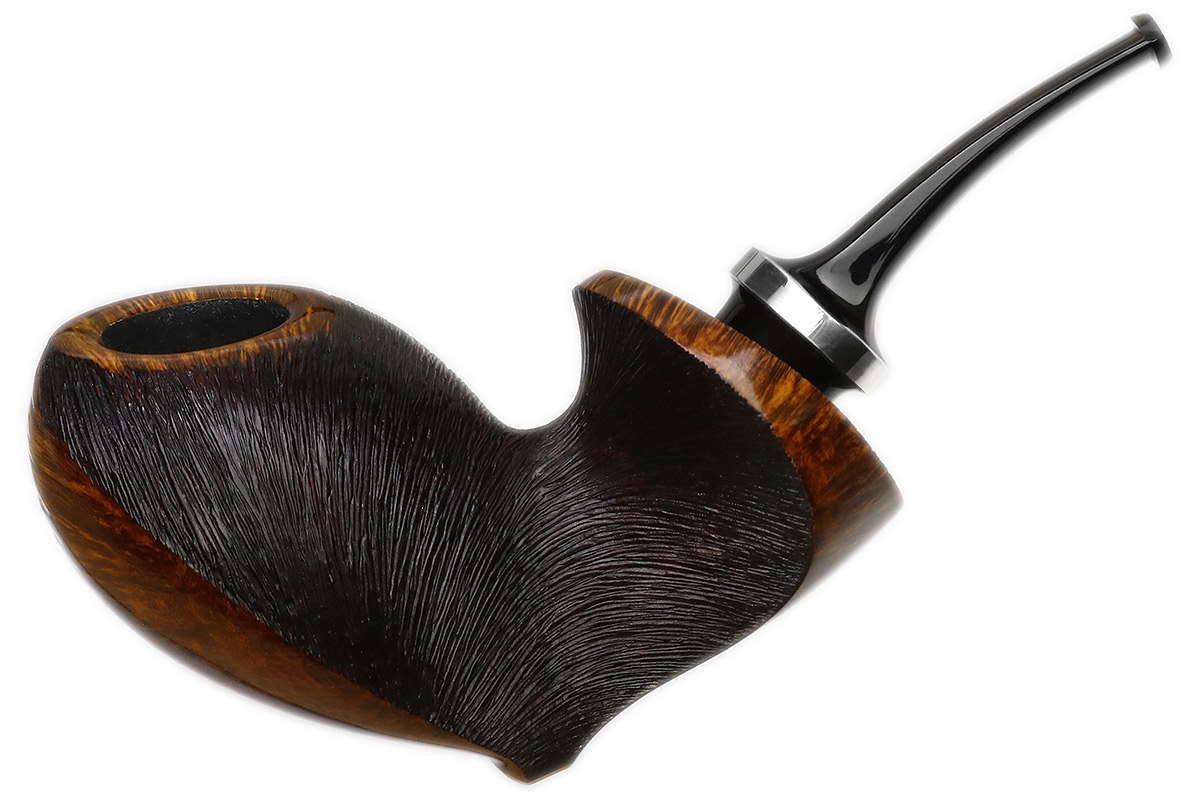 Chris Asteriou Partially Rusticated Bent Egg with Silver (1175)