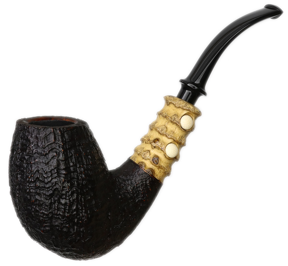 Chris Asteriou Sandblasted Bent Egg with Bamboo and Ivorite (1170)