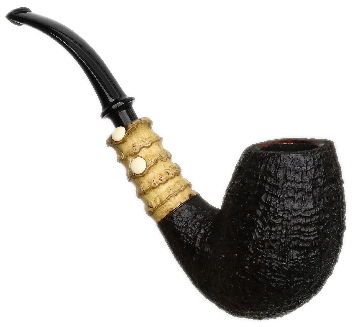 Chris Asteriou Sandblasted Bent Egg with Bamboo and Ivorite (1170)