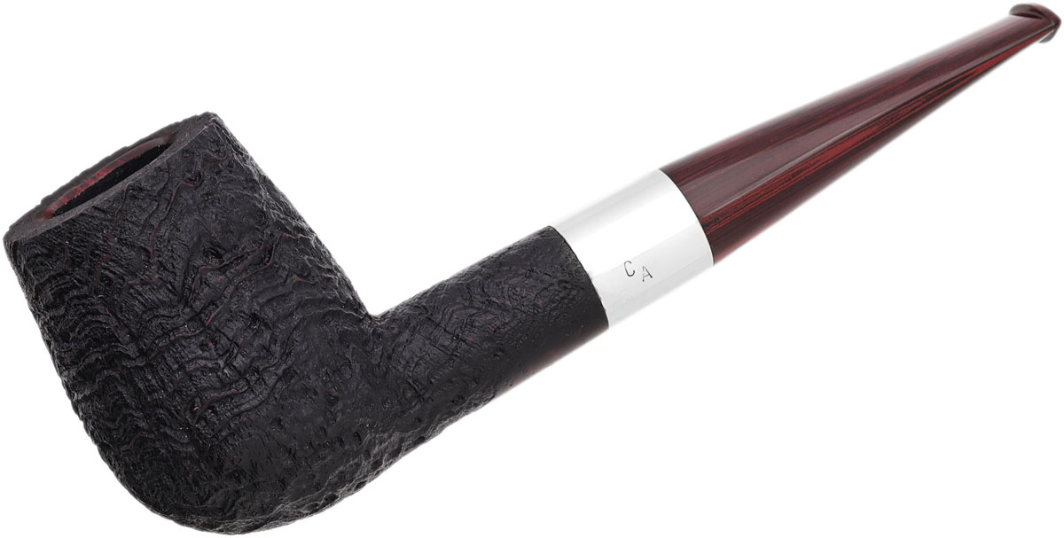 Chris Asteriou Sandblasted Strawberry Wood Billiard with Silver (25)