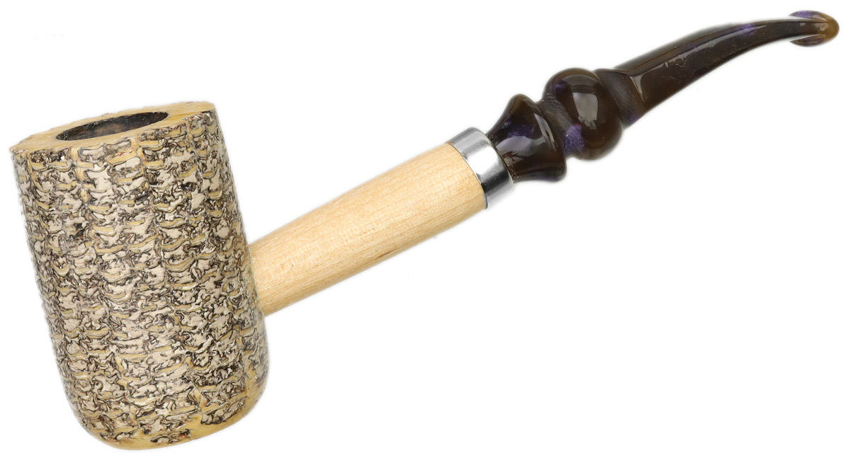 Missouri Meerschaum The Louis Bent with Tan and Amethyst Stem