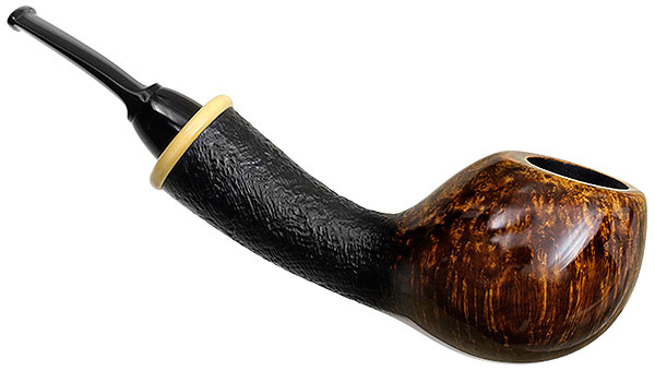 Wolfgang Becker Partially Sandblasted Bent Apple with Boxwood (Double Wolf Paw)
