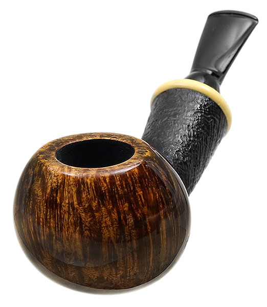 Wolfgang Becker Partially Sandblasted Bent Apple with Boxwood (Double Wolf Paw)