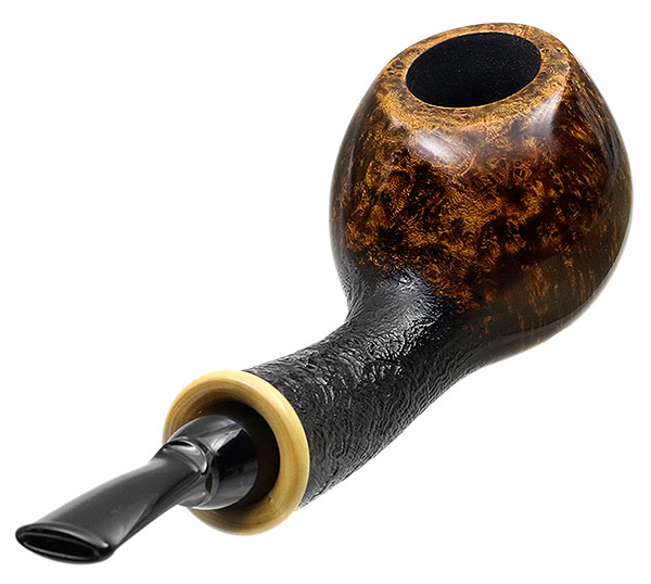 Wolfgang Becker Partially Sandblasted Bent Apple with Boxwood (Double Wolf Paw)