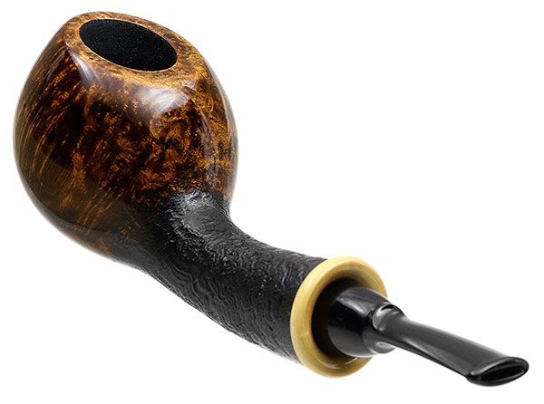 Wolfgang Becker Partially Sandblasted Bent Apple with Boxwood (Double Wolf Paw)