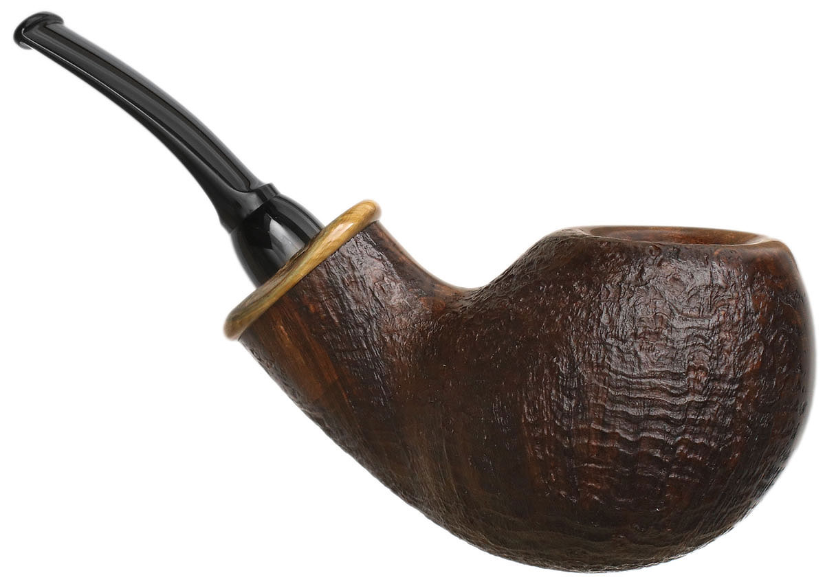 Wolfgang Becker Partially Sandblasted Bent Egg with Mammoth (Double Wolf Paw)