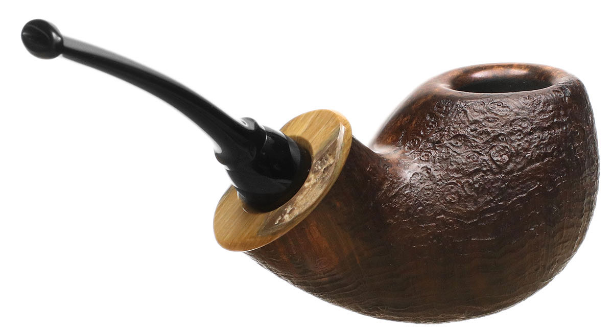 Wolfgang Becker Partially Sandblasted Bent Egg with Mammoth (Double Wolf Paw)