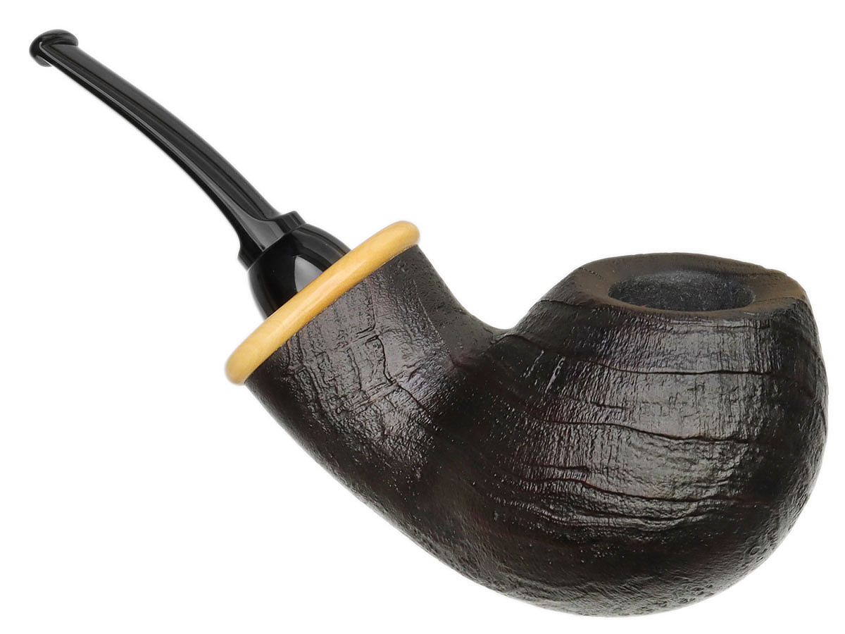 Wolfgang Becker Sandblasted Strawberry Wood Bent Egg with Boxwood (One Paw)