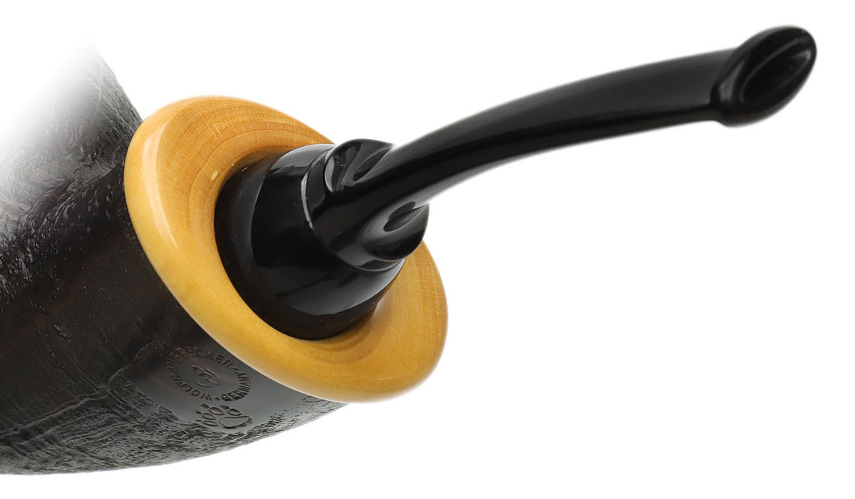 Wolfgang Becker Sandblasted Strawberry Wood Bent Egg with Boxwood (One Paw)