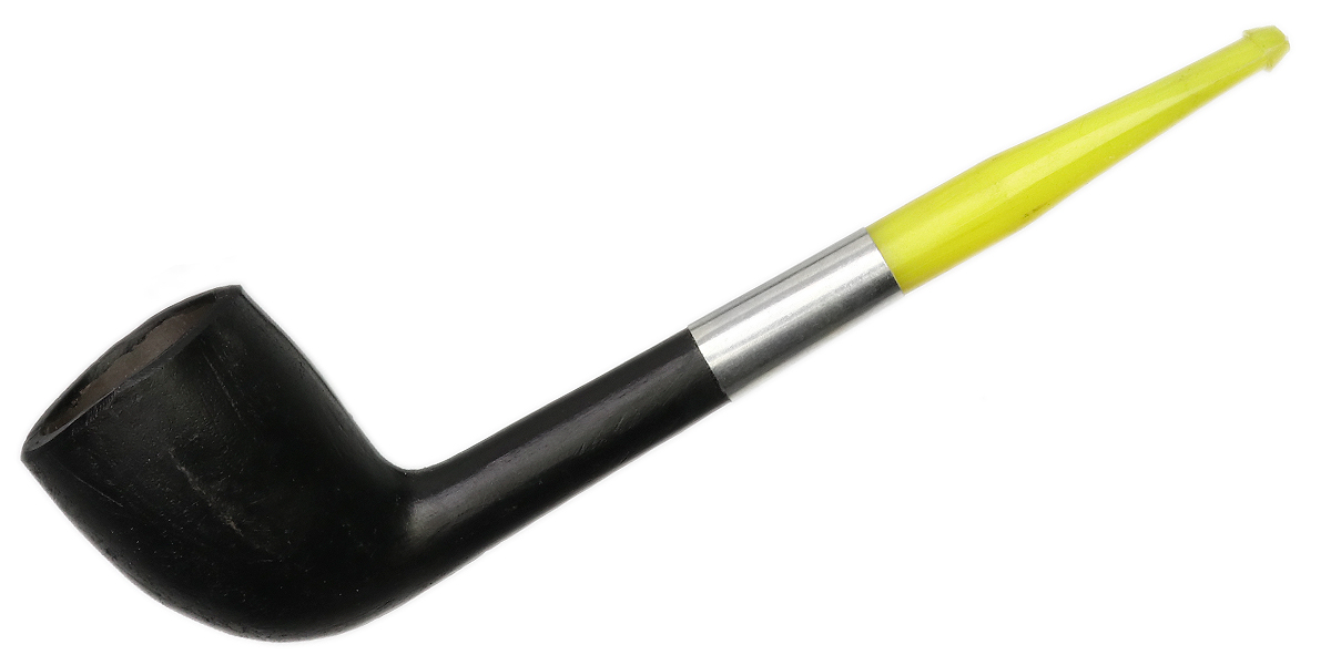 Clay Pipes Billiard with Yellow Stem (Black)