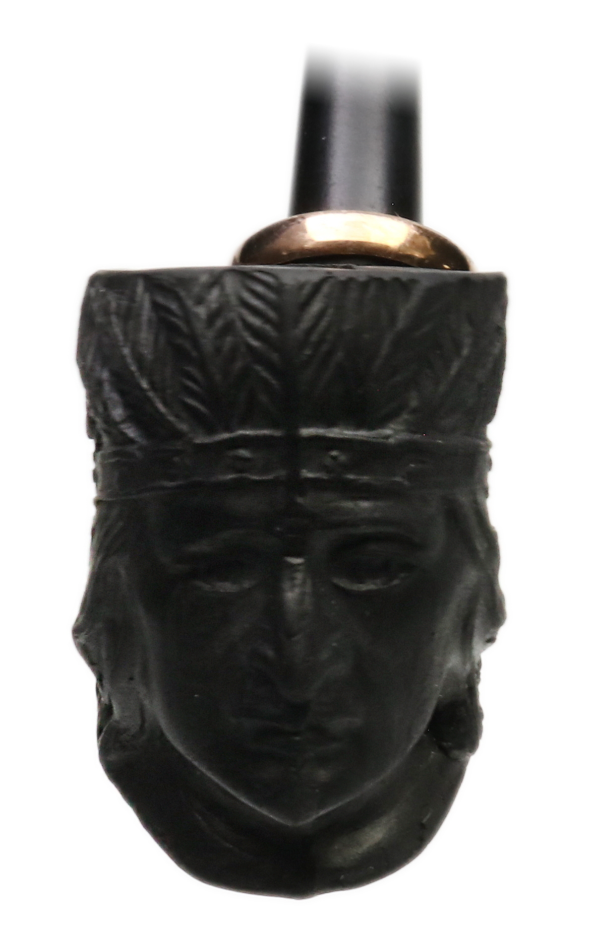 Clay Pipes American Indian with Copper and Stem (Black)