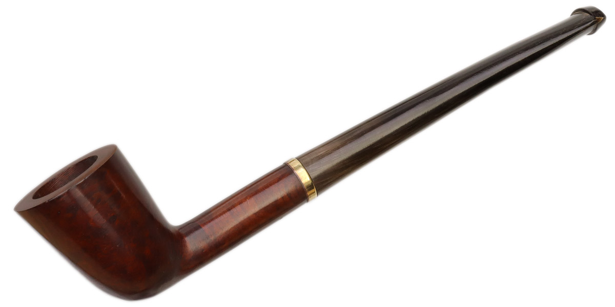 Clay Pipes Retro Briar Smooth Dublin with Horn Stem