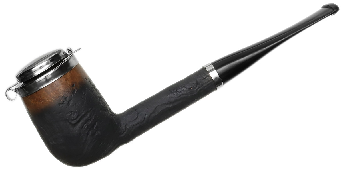 Clay Pipes Retro Briar Sandblasted Large Billiard with Wind Cap
