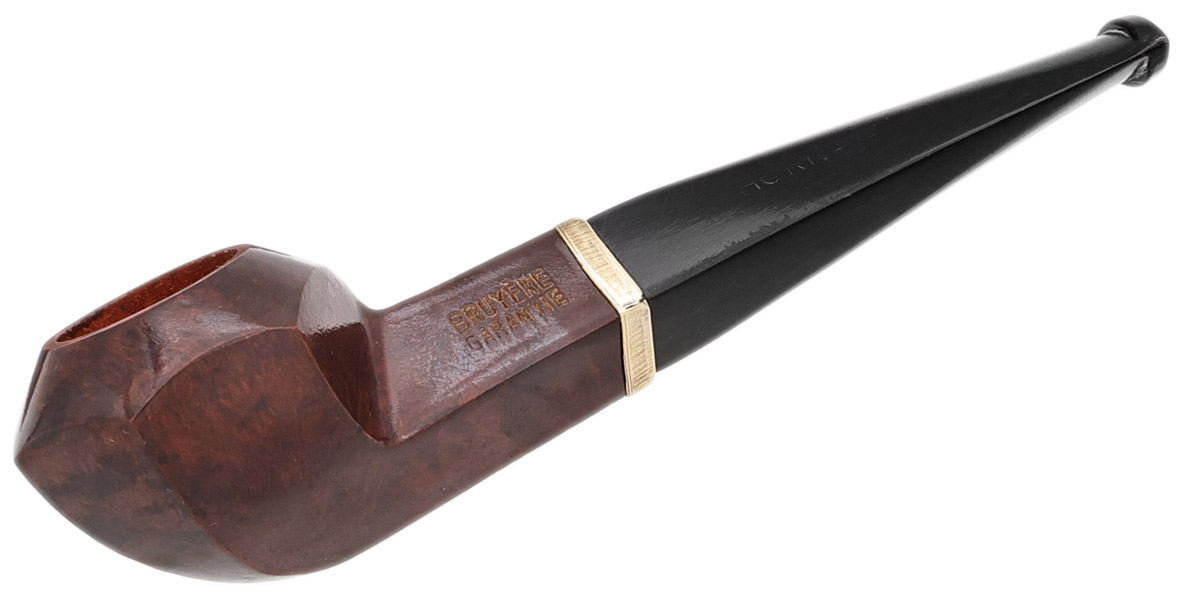 Clay Pipes Retro Briar Smooth Paneled Bulldog with Horn Stem